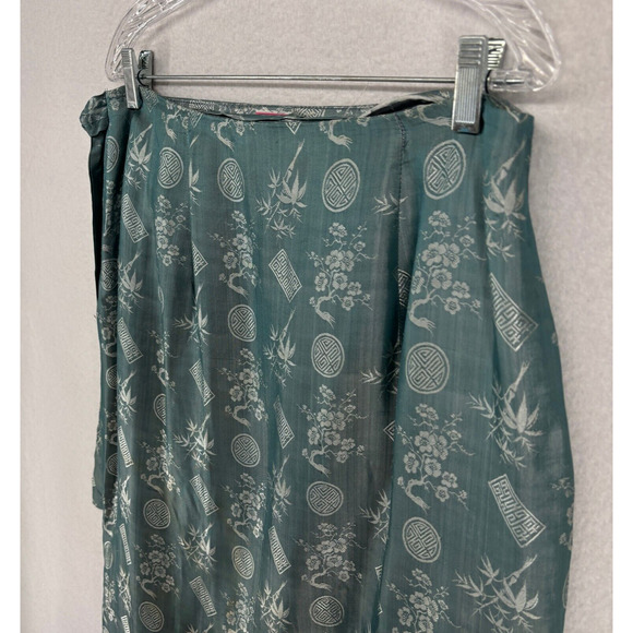 NHA MAY LAI Skirt M Wrap Tie Belt Brocade Vietnamese Traditional Sarong Blue - Picture 6 of 13